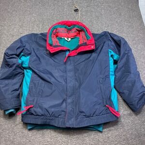 Vintage Columbia Bugaboo Jacket Mens L Navy Teal Red 3-in-1 Ski Snow 80s Retro